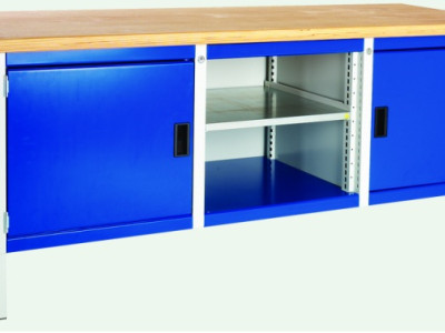 Storage Bench w 2 CupboardsMid Shelf - Bott Cubio Multiplex. L2000xD750xH840mm
