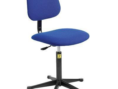 Anti Static Chair - High with Footring & Glides. Height 550-800mm. Blue