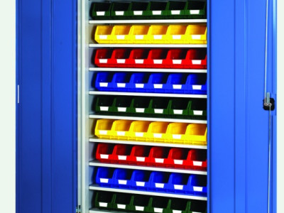 Standard Duty Cupboard With Bins & 11 Shelves - 72 x No3. H2000 x W1050 x D325mm