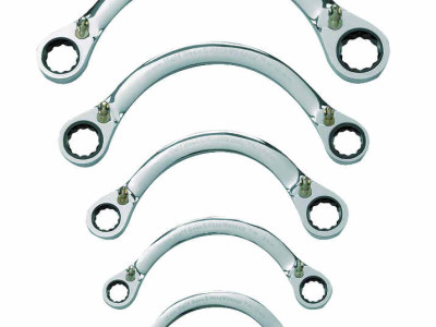 Obstruction Ratchet Ring Wrench Set 5pc 10 x 12mm - 19 x 22mm Gearwrench