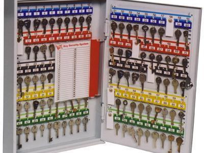 Standard Key Cabinet w Lock Key. H450 x W300 x D80mm. 64 Key Capacity