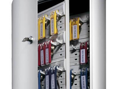 Key Cabinet - Aluminium. 54 Keys. H280 x W300 x D118mm.