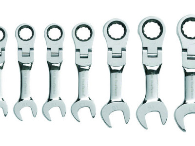 Combination Wrench Ratchet Flex Stubby Set 10pc 10 - 19mm Gearwrench