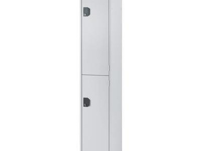 Single Locker - 2 Tier. H1800 x W300 x D300mm. Grey Door