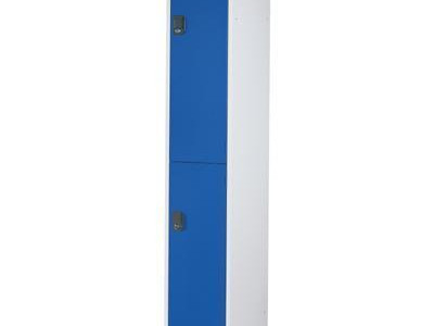 Single Locker - 2 Tier. H1800 x W300 x D500mm. Blue Door