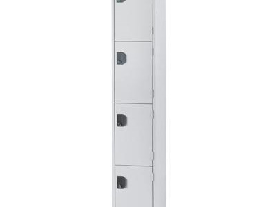 Single Locker - 4 Tier. H1800 x W300 x D500mm. Grey Door