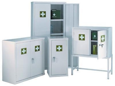 First Aid Supplies Cupboard. Double Door, 3 Shelf. H1830 x W915 x D459mm
