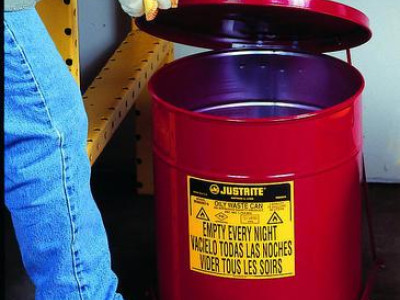 Waste Bin - Oily Waste Safety Can. H595 x Dia 467mm. 80 Litre Capacity