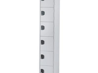 Single Locker - 6 Tier. H1800 x W300 x D500mm. Grey Door