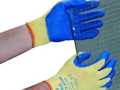 Latex Grip Kevlar Gloves - Polyco Reflex K+. Size 9