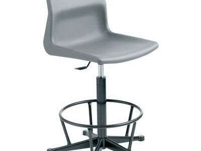 Swivel Chair  - Polypropylene. Height Adjustable 560-670mm. With FootRing. Grey