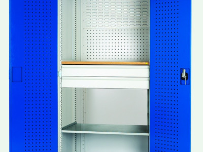 HD Cupboard w 1 ShelfPerfo Door2 Drawer & PerfoLouvre Back W1050xH2000xD650mm