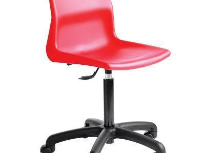 Swivel Chair  - Polypropylene. Height Adjustable 410-520mm. Red