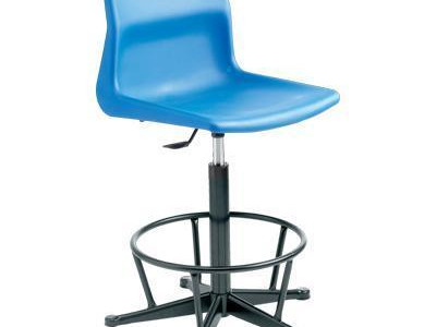 Swivel Chair  - Polypropylene. Height Adjustable 560-670mm. With FootRing. Blue