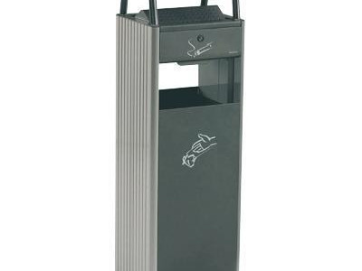 Ashtray with Litter Bin. H960 x W300 x D250mm. 6L Ashtray Capacity