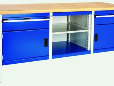 Storage Bench w 2 Drawers2 CupboardsMid Shelf - Multiplex. L2000xD750xH840mm