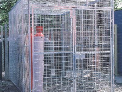 Large Double Door Gas Cylinder Storage Cage Pallet Base. 2370 x 1270 x 2135mm