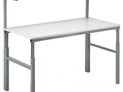 Static Workbench w Shelf - H Frame. Height Adjustable 650-900mm. W1800 x D700mm