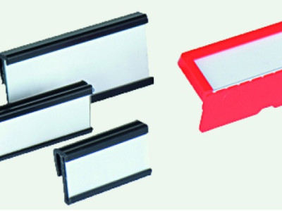 Script Labelling Clip On Holders for Partitioning Material-Lista. 47x12mm Labels