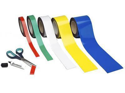 Roll Of Magnetic Easy Wipe Strip Blue 80mm x 10m