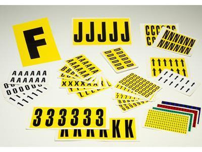 Removabble Self-Adhesive Letters & Numbers (pack of 36) Size HxW 56 x 21mm