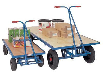 Hand Turntable Flatbed Truck 1000kg Capacity Pneumatic Tyres Platform 1525x760mm