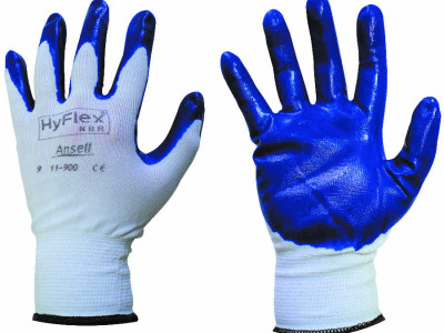 Gloves Hyflex Nitrile Size 7 BlueWhite NBR 11-900 Ansell