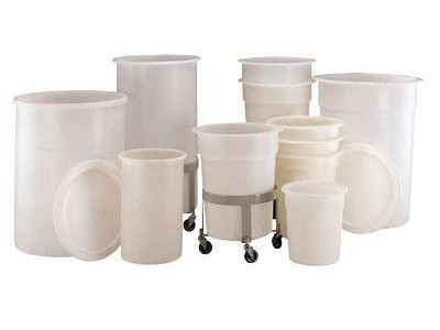 Cylindrical Bin - Tapered. Natural. External H585 x Dia 510mm. 70L Capacity