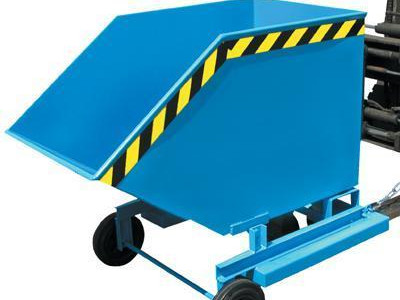 Metal Tilt Cart w Fork Sleeves - 0.60m? Capacity. L1400 x W1070 x H1220mm. Blue