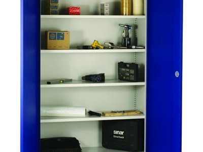 General Use Cupboard - 4 Shelves. H1950 x W1200 x D450mm. Blue Door