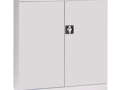 Flat-Pack Cupboard with 2 Shelves. H1000 x W915 x D420mm. Grey Door