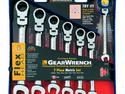 Combination Wrench Ratchet Flex Set 13pc on Rack 516 - 1