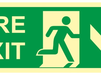 Fire Exit Directional Sign (Down) SC02