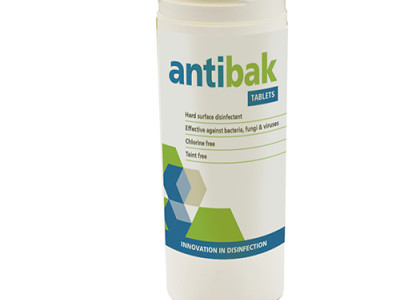 AntiBak Tablets: Chlorine Free Hard Surface Disinfection Tablets - Tub of 100 