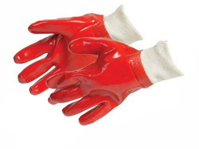 Gloves Red PVC