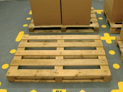 Floor Signal Markers - T For Between Pallets. Yellow (Pack of 10)