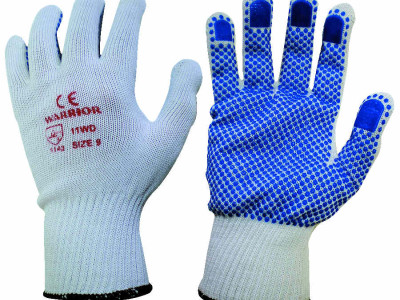 Gloves Polka Dot Latex Size 10 BlueWhite Warrior