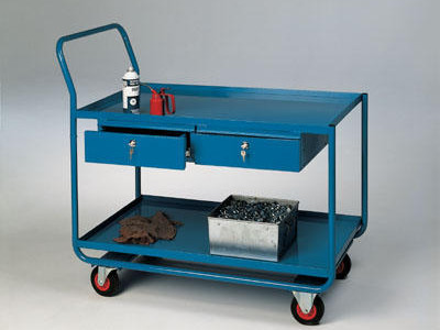 Workshop Tool Drawer Trolley With 2 Lockable Drawers