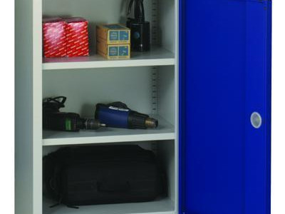 General Use Cupboard - 2 Shelves. H1000 x W590 x D450mm. Blue Door