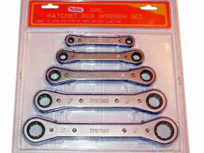Ratchet Ring Wrench Set 5pc 6 x 8mm - 19 x 22mm Qualitec