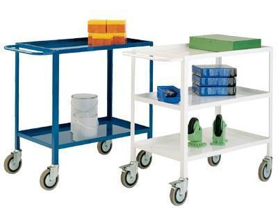 Tray Trolley 2-Shelf Blue 150kg Capacity HxLxW 840 x 895 x 465mm