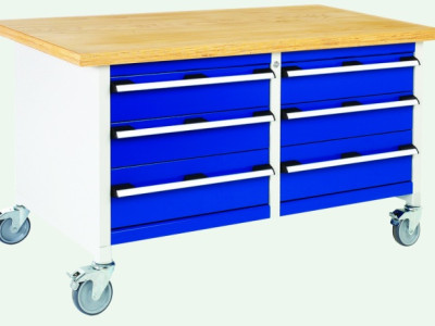 Mobile Storage Bench with 6 Drawers-Bott Cubio. Multiplex Worktop. 41002106.11V