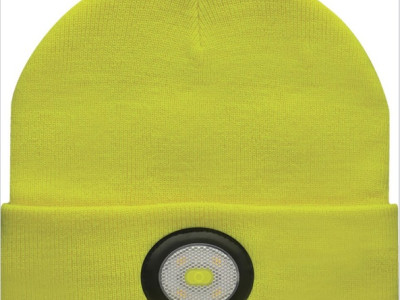 Headlight Beanie Rechargeable USB BE-02+Y Yellow W/150LM USB Rechargeable Light Prosafe