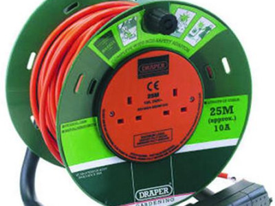 Extension Cable 25m Reel with RCD - Draper. 230V