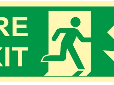 Fire Exit Directional Sign (Down Right) SC99