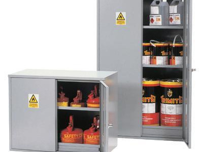 Anti-Corrosion Flammable Liquid Double Door Storage Cabinet. HxWxD 915x915x483mm