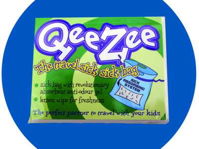 QeeZee Sick Bag with Absorbent Anti-Odour Gel (pack of 12)