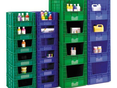 Stacking Container H240 x W400 x D490mm - Green