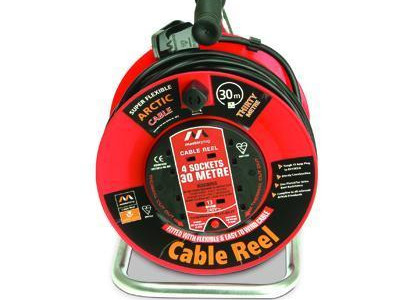 Cable Reel - 30m Cable with 4 Sockets 230V