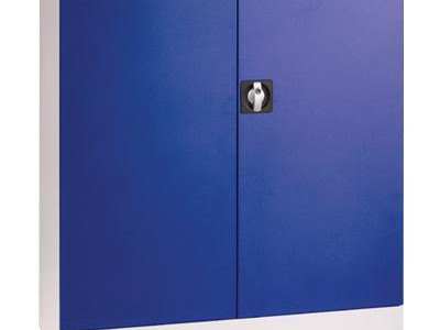 Flat-Pack Cupboard with 2 Shelves. H1000 x W915 x D420mm. Blue Door